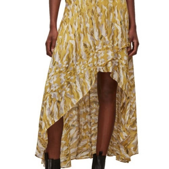 All Saints AllSaints Avril Oniyuri High-Low Skirt in YellowFrom Nordstrom